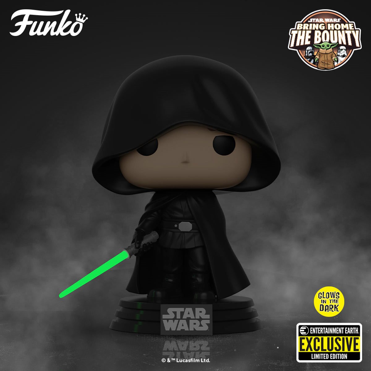 Star Wars: The Mandalorian Luke Glow-in-the-Dark Pop! Vinyl Figure - Entertainment Earth Exclusive